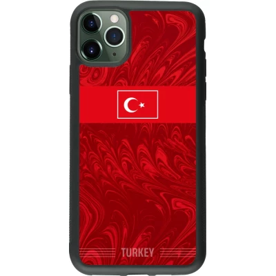 iPhone 11 Pro Max Case Hülle - Silikon schwarz Türkei 2026 personalisierbares Fussballtrikot