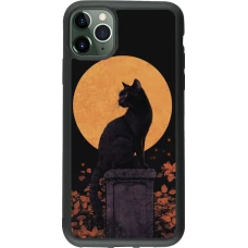 iPhone 11 Pro Max Case Hülle - Silikon schwarz Halloween 2026 Cat Art Nouveau