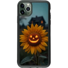 Coque iPhone 11 Pro Max - Silicone rigide noir Halloween 2026 Evil Sunflower
