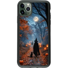 iPhone 11 Pro Max Case Hülle - Silikon schwarz Halloween 2026 Witch with a cat