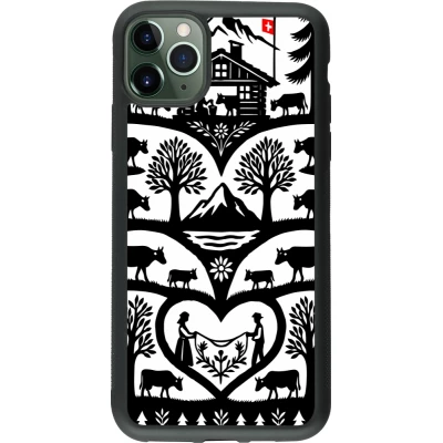 Coque iPhone 11 Pro Max - Silicone rigide noir Poya Suisse 2