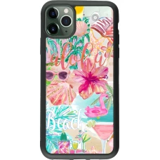 iPhone 11 Pro Max Case Hülle - Silikon schwarz Preppy Collage Aloha