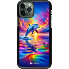 iPhone 11 Pro Case Hülle - Glücklicher Regenbogen-Delfin