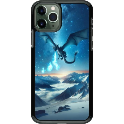 Coque iPhone 11 Pro - Dragon nocturne montagne