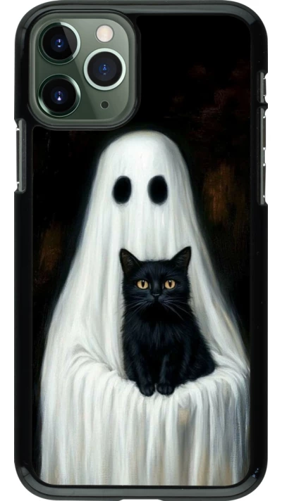 Coque iPhone 11 Pro - Halloween 2025 Ghost with black cat