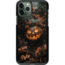 Coque iPhone 11 Pro - Halloween 2025 Pumpkin with flowers
