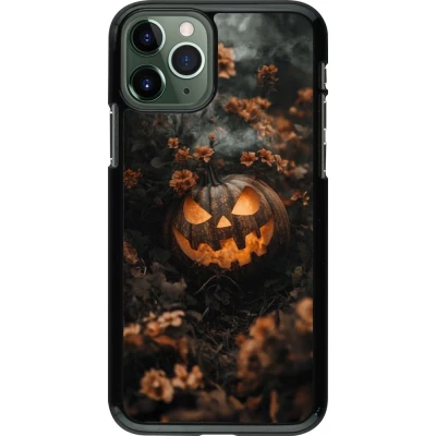 Coque iPhone 11 Pro - Halloween 2025 Pumpkin with flowers