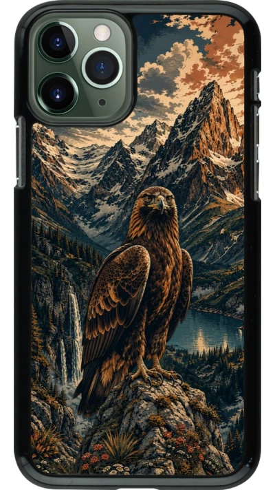 Coque iPhone 11 Pro - Linocut Aigle Royal
