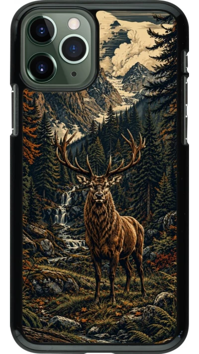 Coque iPhone 11 Pro - Linocut Cerf