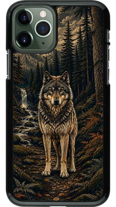 Coque iPhone 11 Pro - Linocut Loup