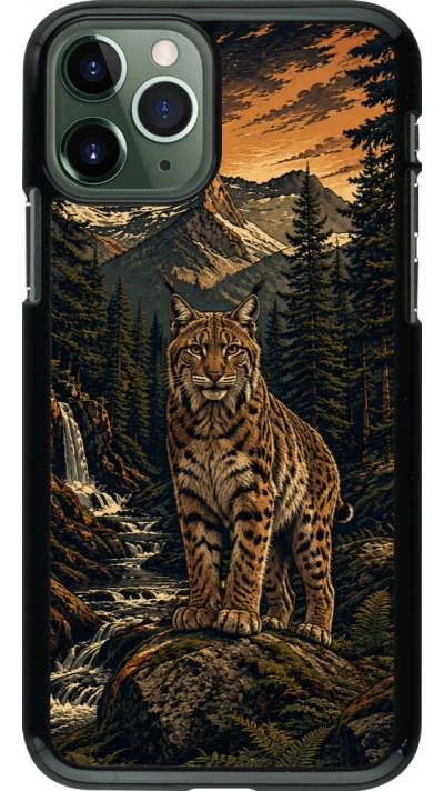 Coque iPhone 11 Pro - Linocut Lynx