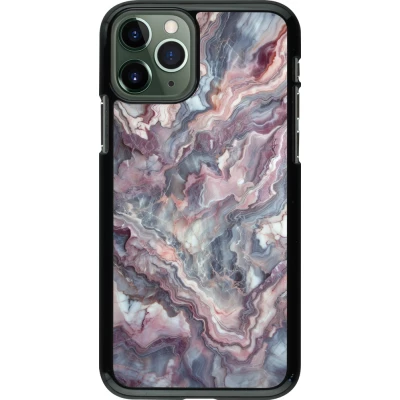 iPhone 11 Pro Case Hülle - Violetter silberner Marmor
