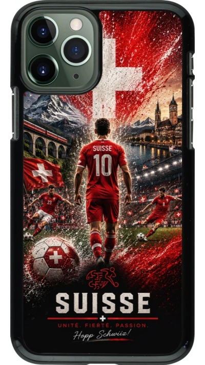 Coque iPhone 11 Pro - Football Suisse splash 2026