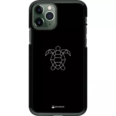 Coque iPhone 11 Pro - Turtles lines on black