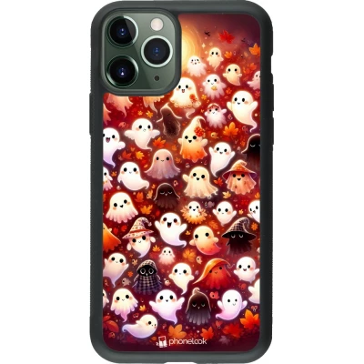 Coque iPhone 11 Pro - Silicone rigide noir Fantômes automne mignons