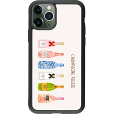 Coque iPhone 11 Pro - Silicone rigide noir Champagne Please