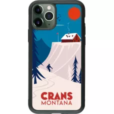 Coque iPhone 11 Pro - Silicone rigide noir Crans-Montana Cabane