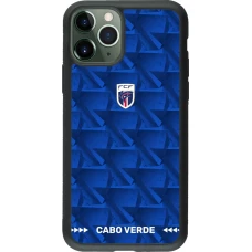Coque iPhone 11 Pro - Silicone rigide noir Maillot de football Cap-Vert 2026 personnalisable