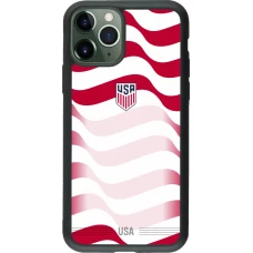 Coque iPhone 11 Pro - Silicone rigide noir Maillot de football États-Unis 2026 personnalisable