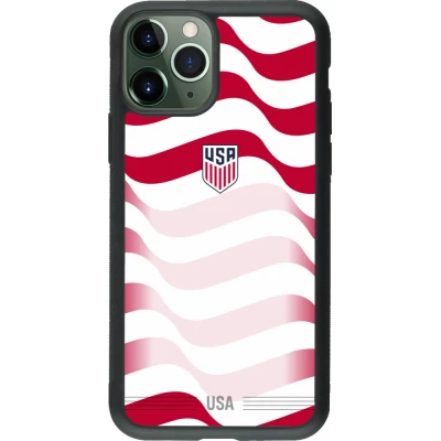 Coque iPhone 11 Pro - Silicone rigide noir Maillot de football États-Unis 2026 personnalisable