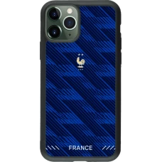 Coque iPhone 11 Pro - Silicone rigide noir Maillot de football France 2026 personnalisable