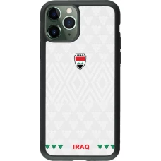 Coque iPhone 11 Pro - Silicone rigide noir Maillot de football Irak 2026 personnalisable