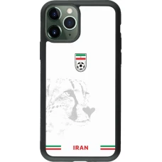 Coque iPhone 11 Pro - Silicone rigide noir Maillot de football Iran 2026 personnalisable