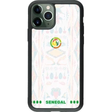 Coque iPhone 11 Pro - Silicone rigide noir Maillot de football Sénégal 2026 personnalisable