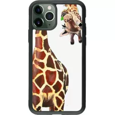 Coque iPhone 11 Pro - Silicone rigide noir Giraffe Fit