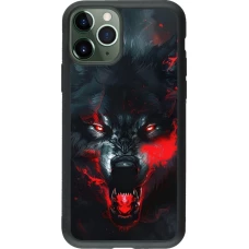 Coque iPhone 11 Pro - Silicone rigide noir Halloween 2024 mad werewolf
