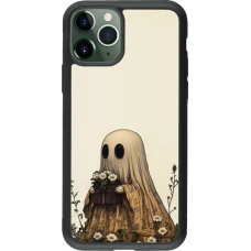 Coque iPhone 11 Pro - Silicone rigide noir Halloween 2025 Ghost gardener