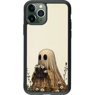 Coque iPhone 11 Pro - Silicone rigide noir Halloween 2025 Ghost gardener