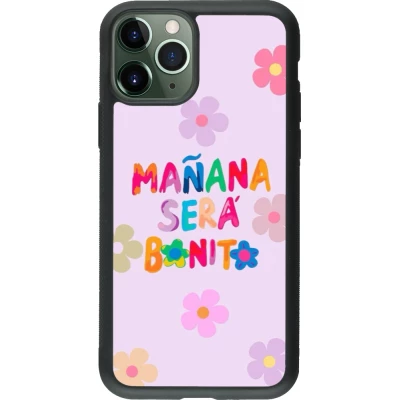 Coque iPhone 11 Pro - Silicone rigide noir Karol G Manana sera bonito