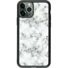 Coque iPhone 11 Pro - Silicone rigide noir Marble 01
