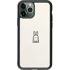 iPhone 11 Pro Case Hülle - Silikon schwarz Minimal Häschen Süße