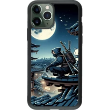 iPhone 11 Pro Case Hülle - Silikon schwarz Ninja unter dem Mond