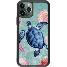 Coque iPhone 11 Pro - Silicone rigide noir Preppy Turtle