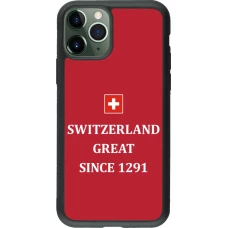 Coque iPhone 11 Pro - Silicone rigide noir Switzerland Great Since 1291