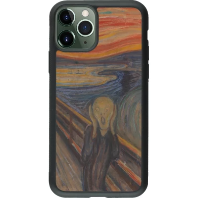 Coque iPhone 11 Pro - Silicone rigide noir Tableau art - Le Cri - Edvard Munch
