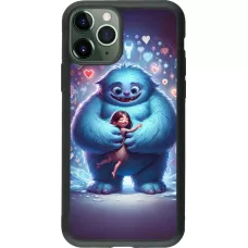 Coque iPhone 11 Pro - Silicone rigide noir Valentine 2024 Fluffy Love