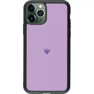 Coque iPhone 11 Pro - Silicone rigide noir Valentine 2023 purpule single heart
