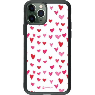 Hülle iPhone 11 Pro - Silikon schwarz Valentine 2022 Many pink hearts