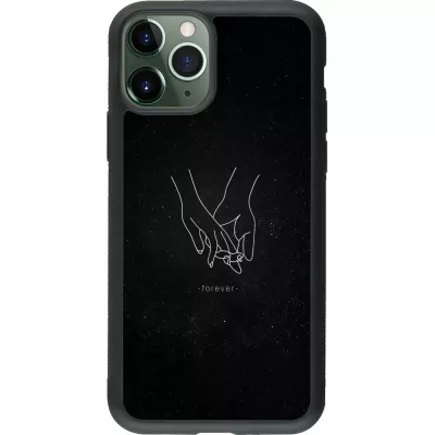 iPhone 11 Pro Case Hülle - Silikon schwarz Valentine 2023 hands forever