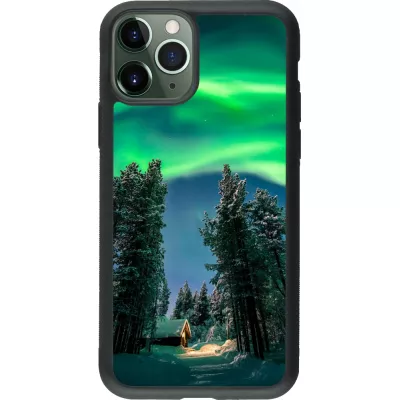 iPhone 11 Pro Case Hülle - Silikon schwarz Winter 22 Northern Lights