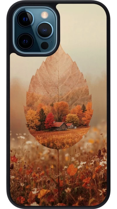 Coque iPhone 12 / 12 Pro - Silicone rigide noir Autumn 26 Autumn leaf