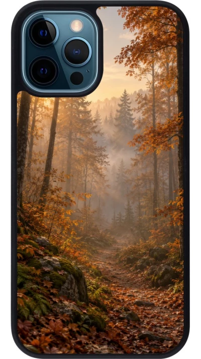 Coque iPhone 12 / 12 Pro - Silicone rigide noir Autumn 26 Autumn walk