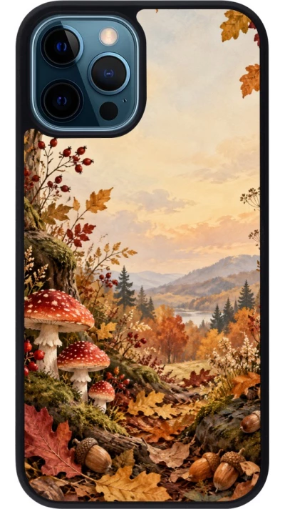 Coque iPhone 12 / 12 Pro - Silicone rigide noir Autumn 26 Illustrated Autumn
