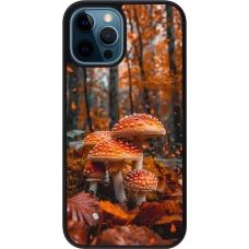 Coque iPhone 12 / 12 Pro - Silicone rigide noir Autumn 26 Mushrooms in the woods