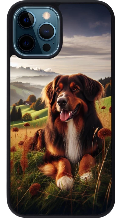 iPhone 12 / 12 Pro Case Hülle - Silikon schwarz Hund Land Schweiz