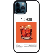 Coque iPhone 12 / 12 Pro - Silicone rigide noir Cocktail recette Negroni
